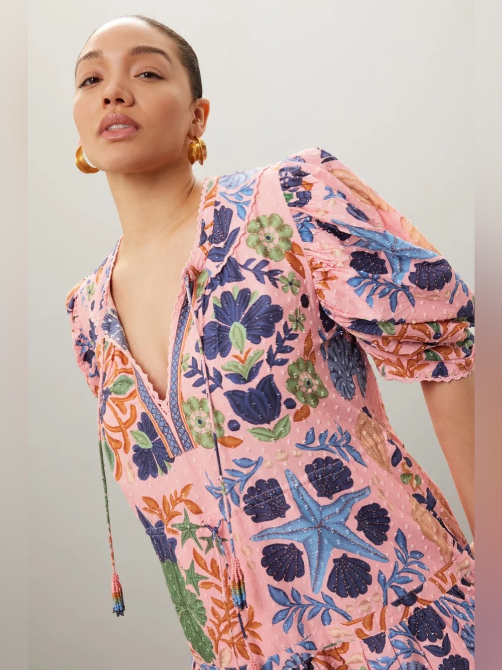 FARM Rio Seashell Cotton Mini Dress - Picture 6 of 16